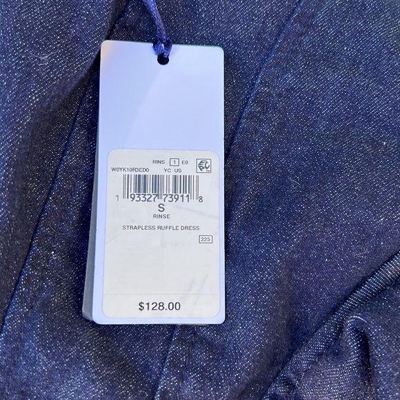 NWT Guess Strapless Ruffle Denim Dress Size S - Picture 10 of 13